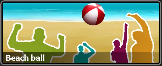 Activiteiten op een afstand strandbal